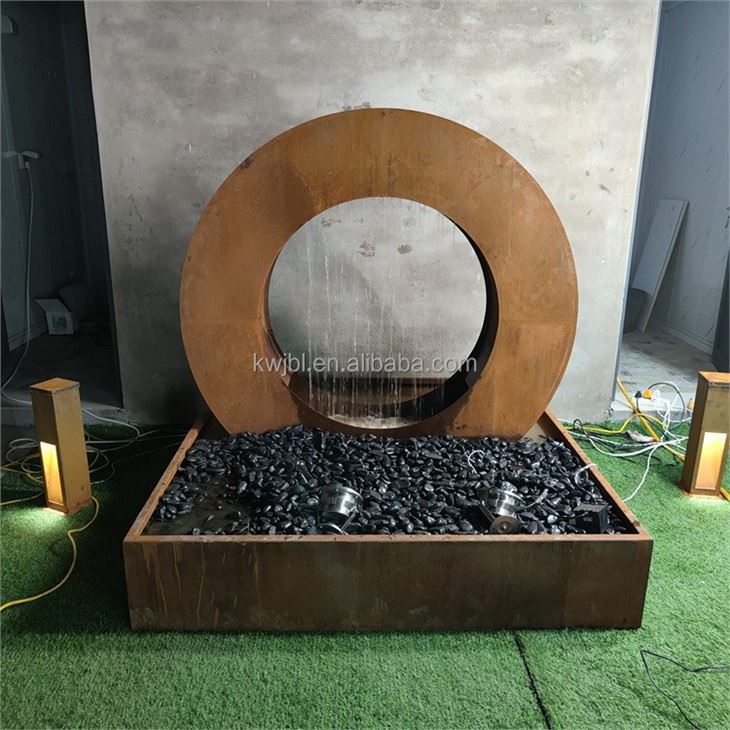 Mangkuk Air Baja Corten Melengkung