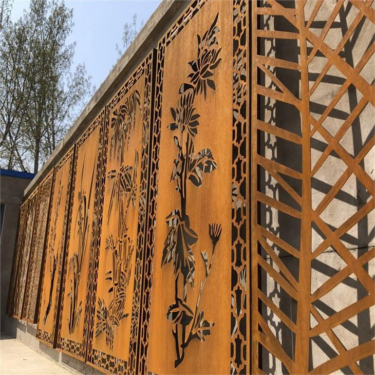 Panel Baja Corten Logam Luar Taman