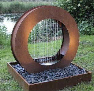 LED Lighting Steel Garden Fountains