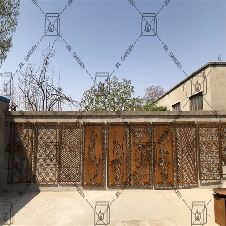 Outdoor Garden Corten Steel Fence