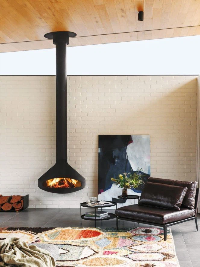 Round Wood Burning Suspended Fireplace