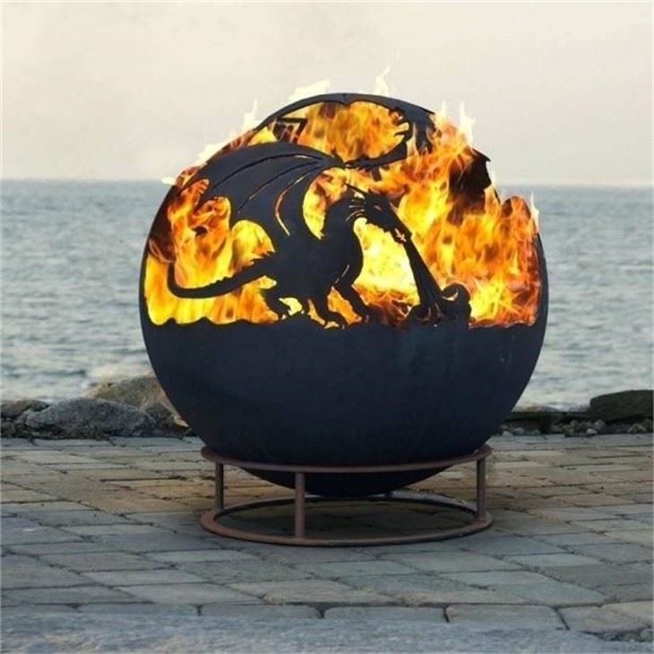 Rust Steel Round Fire Ball
