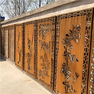 Panel Layar Logam Seni Privasi Corten Steel