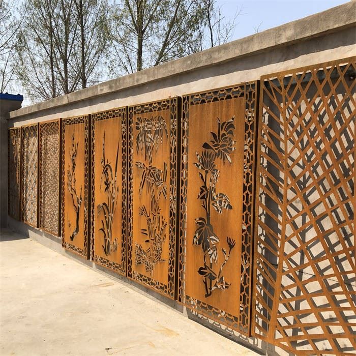 Perforated Corten Steel Privacy Fence Screen Modern Garden Divider best