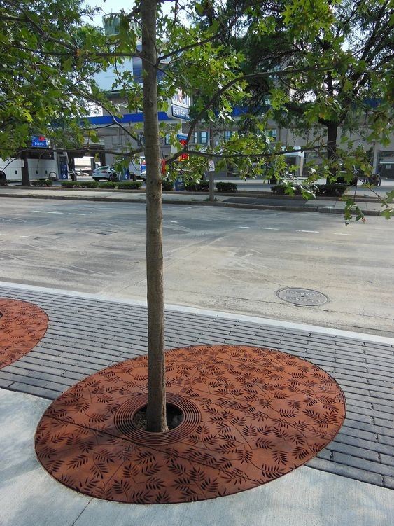 Rusted Corten Steel Tree Grating