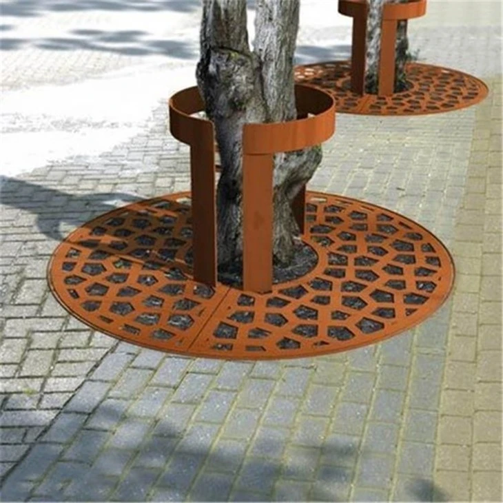 Rusted Corten Steel Tree Grating
