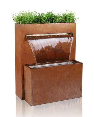Air Mancur Corten Dengan Planter Top