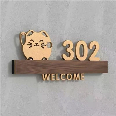 Tanda Pintu Logam Minimalis & Menggemaskan